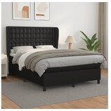  S oprugama i madracem crni 140 x 190 cm od umjetne kože | shoptok.hr