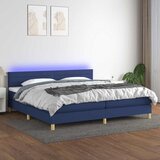 Krevet box spring s madracem LED plavi 200x200 cm od tkanine | shoptok.hr