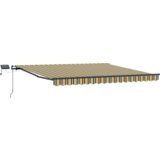 vidaXL ručna uvlačna tenda s LED osvjetljenjem Zelena i žuta 450x300 cm, zamjenski materijal za tenda 4,5x3 m okvir Zelena i žuta | shoptok.hr