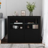  Noćni ormarići s LED svjetlima 2 kom crni od konstruiranog drva | shoptok.hr