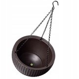 Keter Hanging Sphere viseća tegla za cvijeće 8,6 L – Ø 35 × 22 cm, imitacija ratana, smeđa | shoptok.hr