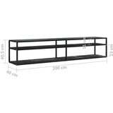 TV ormarić boja crnog mramora 200x40x40 5 cm od kaljenog stakla | shoptok.hr