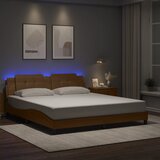 Maison Chic Posteljni okvir - Dvoposteljna postelja - Zakonska postelja z LED lučkami kapučino 180x200 cm umetno usnje-J5661, (21773979) | Shoptok.si