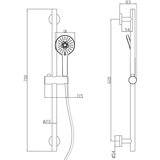 Sapho Mat crni mjedeni set za tuš kabinu sa ručnim tušem/s kliznim nosačem 70 cm – | shoptok.hr