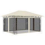 vidaXL paviljon z mrežo proti komarjem 4x3x2,73 m krem 180 g/m² | Shoptok.si