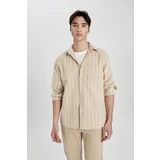 Defacto Regular Fit Striped Cotton Long Sleeve Shirt