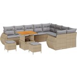  Set vrtnih sofea od 12 komada s jastučićima bež poli ratan akacija set vrtne blagovaonice od 3 dijela s jastučićima bež poli ra | shoptok.hr