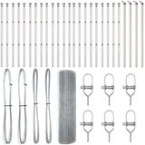 vidaXL varjena žičnata ograja s 13 stebri 0.4x50 m galvanizirano jeklo | Shoptok.si
