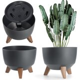 KADAX cvetlični lonec, sadilnik, pokrov, noge, vložek, stojalo za rože, 33 cm, antracit, okrogel, (5000350802) | Shoptok.si