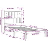 vidaXL Knjižna postelja brez ležišča bela 90x200 cm trdna borovina | Shoptok.si