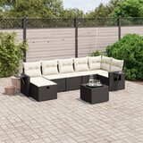 vidaXL 8-dijelni set vrtnih sofa od poliratana s jastucima crni | shoptok.hr