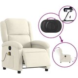 vidaXL Električni masažni naslanjač krem žamet | Shoptok.si