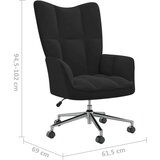  Stolica za opuštanje crna baršunasta | shoptok.hr