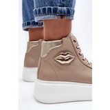 Boto Women's High-Top Zipper Sneakers Beige Katerin | shoptok.hr