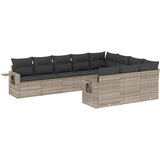  10-dijelni set vrtnih sofa poliratan s jastucima svijetlosivi | shoptok.hr