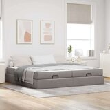 Posteljni okvir z vzmetnico z vzmetnico 2 pcs Taupe blago, (5000126691) | Shoptok.si