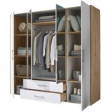 Modern Living Omara S Klasičnimi Vrati Lembo, Bela, Barva Hrasta | Shoptok.si