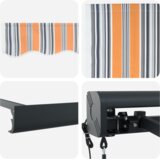 vidaXL Samodejna retraktilna tenda s črtami 300x250 cm | Shoptok.si
