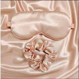 Spalni set saten, prevleka za vzglavnik, maska in scrunchie Nebeško modra Sky Dream