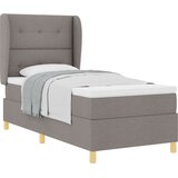 vidaXL Podna opruga s madracem Tamno siva 90x190 cm Sivo-smeđa tkanina | shoptok.hr