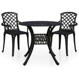  3-dijelni bistro set od lijevanog aluminija crni | Eponuda.ba