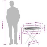 vidaXL stol s pladnjem crni 65 x 40 x 75 cm od poliratana | shoptok.hr