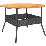  Vrtni stol s pločom od drva bagrema crni Ø 110x71 cm poliratan | shoptok.hr