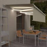 vidaXL Tenda na ručno uvlačenje s roletom i LED svjetlima 6 x 3 m krem Cijene