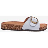 Boto Women's Slippers With Buckle On Cork Platform Blue Zavira | Shoptok.si