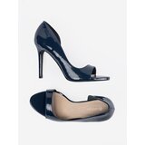 GOODIN Navy blue patent pumps with open toes | shoptok.hr