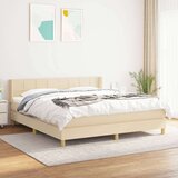  Box spring postelja z vzmetnico krem 180x200 cm blago Cene