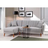 Atelier Del Sofa Svetlo siva raztegljiva kotna sedežna garnitura (levi kot) Aqua – cene