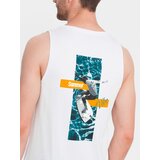 Ombre Summer Vibe printed men's cotton tank top - white | Shoptok.si