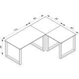 MID.YOU Kotna Pisalna Miza Lona, Barva Hrasta, Črna, 190x160cm | Shoptok.si