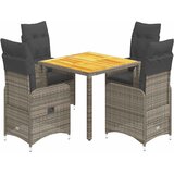  5-dijelni vrtni bistro set od poliratana s jastucima sivi | shoptok.hr
