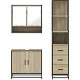 vidaXL 3-dijelni set kupaonskog namještaja boja hrasta sonome drveni | shoptok.hr