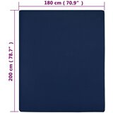  Plahte s gumicom od žerseja 2 kom modre 180x200 cm pamučne | shoptok.hr