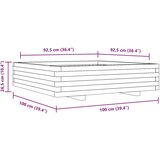  Vrtno cvetlično korito 100x100x26,5 cm trdna borovina | Shoptok.si
