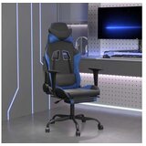  Igralni stol z oporo za noge črno in modro umetno usnje | Shoptok.si