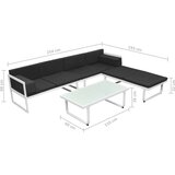 vidaXL 4-Dijelna vrtna garnitura s jastucima aluminijska crna | shoptok.hr