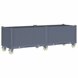 Maison Chic Cvetlično korito - Cvetlični Lonec s kolesi sivo 160x50x54 cm PP, (21789127) | Shoptok.si