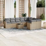 vidaXL 10-dijelni set vrtnih sofa s jastucima bež od poliratana | shoptok.hr