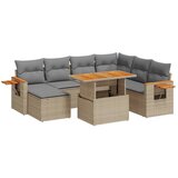 8-dijelni set vrtnih sofa od poliratana s jastucima bež | shoptok.hr