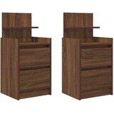 vidaXL Nočne omarice z 2 predaloma 2 kosa rjavi hrast 38x34x80 cm | Shoptok.si