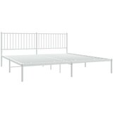 Metalni okvir za krevet s uzglavljem bijeli 200x200 cm | shoptok.hr