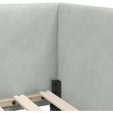 vidaXL Kutni okvir kreveta s uzglavljem Svjetlosiva 90 x 200 cm Baršun | shoptok.hr