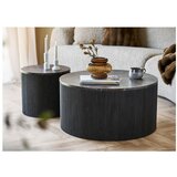 House Nordic Temno rjava okrogla klubska mizica z mizno ploščo v marmornem dekorju ø 80 cm Rota – | Shoptok.si