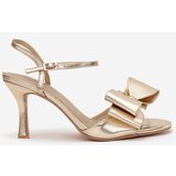Boto High heel sandals with bow golden Noliva | Shoptok.si