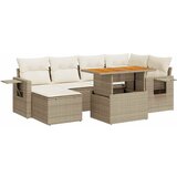 Maison Chic Seti vrtnega pohištva - Vrtna garnitura - Vrtni pohištvo set 7-delna z blazinami bež poli ratan, (21804684) | Shoptok.si