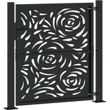  Vrtna vrata crna 100x100 cm čelična dizajn plamena | shoptok.hr